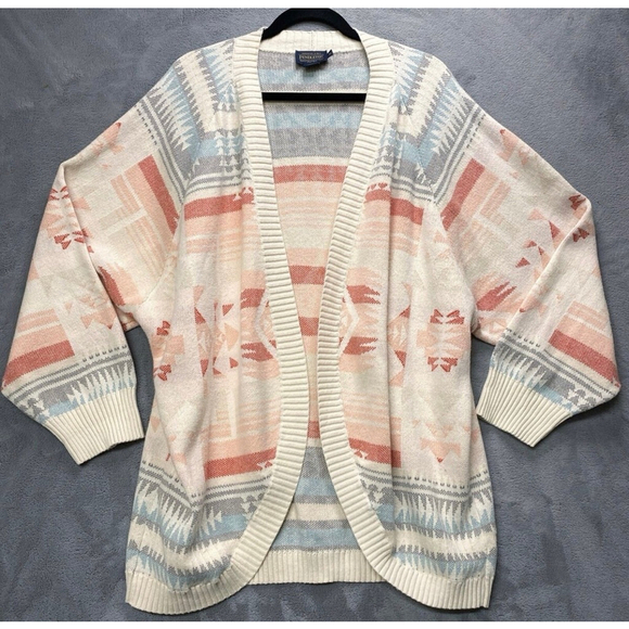 Pendleton Women's Cardigan in Cream, Blue, and Pink - Picture 1 of 4